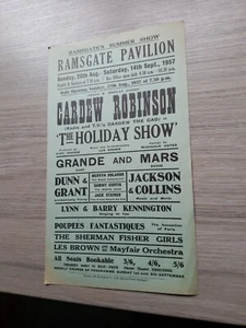 VARIETY THEATRE FLYER 1957,RAMSGATE PAVILION,CARDEW ROBINSON,JACKSON+COLLINS - Picture 1 of 2