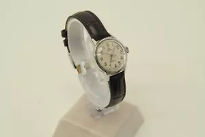 Authentic Omega Geneve 22mm Watch Round SS Manual Leather Vintage Wristwatch - Picture 1 of 13