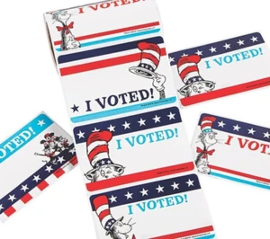 1 Roll Dr. Seuss™ Election I Voted Name Tags 100pcs - Picture 1 of 2