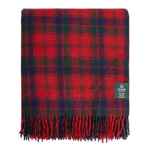 Blanket, Scottish Robertson Red tartan, wool blend - Picture 1 of 1