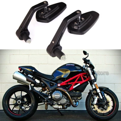 ESPEJOS RETROVISORES DE BARRA NEGROS DE 7/8" PARA DUCATI MONSTER 620 796 900 1100 1200 Foto 1 de 4