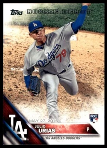 2016 actualización Topps #US136 novato Julio Urías - Imagen 1 de 2