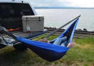 Hitch 'n' Hang - Vehicle Hitch Hammock Stand - Camping 4x4 Car Fishing Offroad - Picture 1 of 8