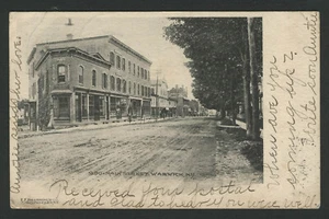 Warwick NY: 1905 Postal MAIN STREET MIRANDO AL SUR, Van Duzer Insurance Bldg. - Imagen 1 de 2