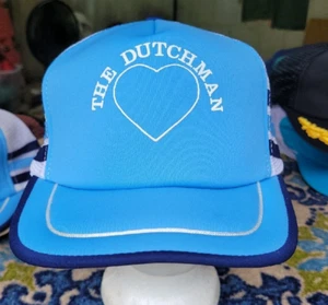 VINTAGE THE DUTCHMAN HEART LIGHT BLUE TRUCKER MESH SNAPBACK HAT CAP - Picture 1 of 7
