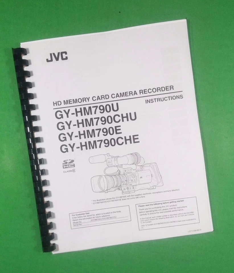 Owners Manual for JVC GY-HM790 Series Camera 144 Pages W/Clear Covers! - Image 1 of 1