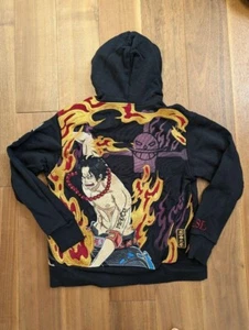 Karakuri Tamashii Full Zip Hoodie Sweatshirt One Piece Portgas D. Ace Black M - Picture 1 of 8