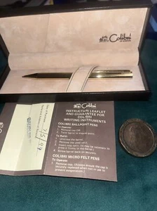Vintage COLIBRI BRAND GOLDEN STYLE COLLECTABLE BALLPOINT PEN - Picture 1 of 8