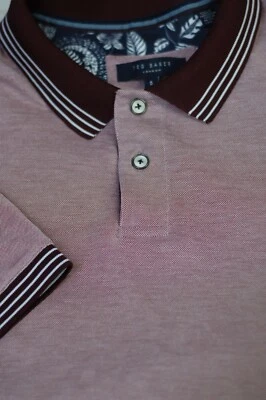 Ted Baker London Men's Red Knit Melange Polo Casual Shirt L Large - Image 1 of 4