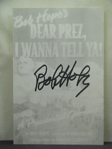Exlibris signiert von Schauspieler Bob Hope für eines seiner Bücher "Dear Prez I wanna tell - Bild 1 von 1