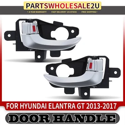 Manija de puerta interior plateada delantera o trasera 2 piezas para Hyundai Elantra GT 2013-2017 Foto 1 de 4