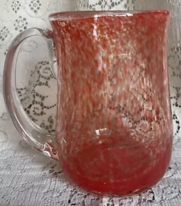 Mundgeblasene orange Tasse mit aufgesetztem Henkel - Bild 1 von 6