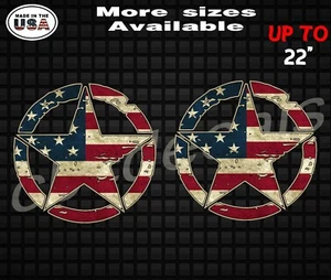 Par de calcomanías adhesivas del ejército con estampado de estrellas militares de bandera estadounidense  - Imagen 1 de 2