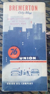 1956 Bremerton Washington street road map Union 76 oil gas - Picture 1 of 4