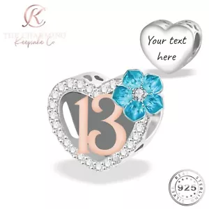 13. Geburtstag Charm Original 925 Sterlingsilber - personalisiert/graviert - Bild 1 von 7