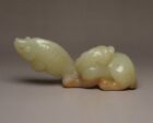 Chinese Antique Tang Dynasty Hetian Ancient Jade Carved Statues Jade Fish Beast