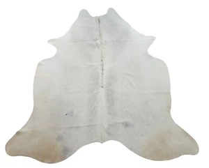Cowhide Rug Cream White Large Light Brazilian Natural Hair On Hide 7ft x 6.1ft  - Picture 1 of 5