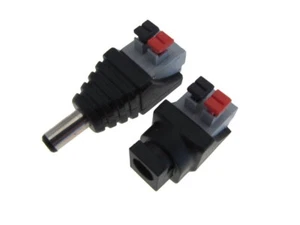 Conector y enchufe de barra de CC de 5,5/2,1 mm con terminal sin tornillos de resorte push-in - Imagen 1 de 1