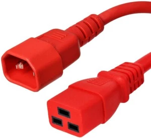 PAQUETE DE 20 8 ft IEC C14 - C19 cable de alimentación rojo 14AWG 15A/1875W 100-250V 2,4M - Imagen 1 de 1