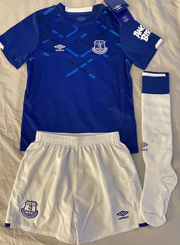 Umbro Everton Kids Unisex Soccer Uniform Set Jersey/shorts/socks Kids Size 6-7Y Cover