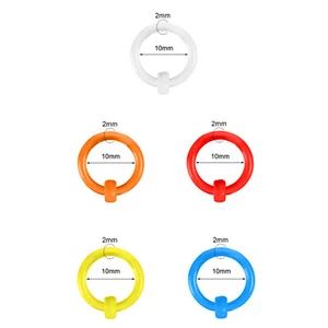 5Pcs/Set Acrylic CBR Nose Ring Large Size Septum Ring Ear Gauges Earrings 12g-0g - Picture 1 of 18