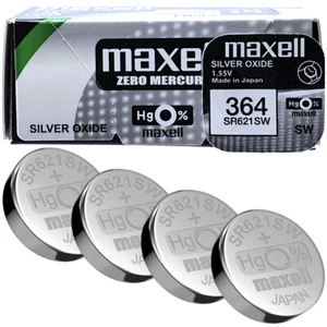 4 x Maxell AG1 364 SB-AG SR60 SR621SW Watch Batteries - Picture 1 of 1