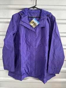 L.L .Bean H2OFF Lined Coat Dark Orchid Rain Jacket Sz 2X NEW - Picture 1 of 8