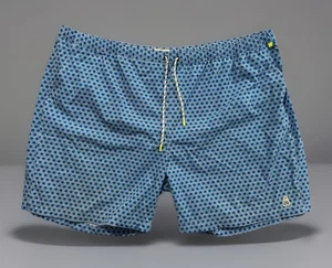 Psycho Bunny Badehose kurz Gr. 5XL blau geometrisches Muster Kordelzug gefüttert - Bild 1 von 13