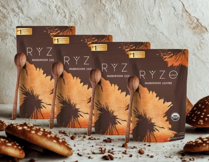 (Pack de 4) Café Orgánico RYSE Champiñones * 30 Porciones Por Paquete - Envío Gratis Foto 1 de 1