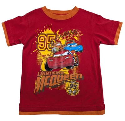 Kids Vintage Disney Pixar Cars Shirt Lightning McQueen Graphic Kids Size 6 - Image 1 of 4
