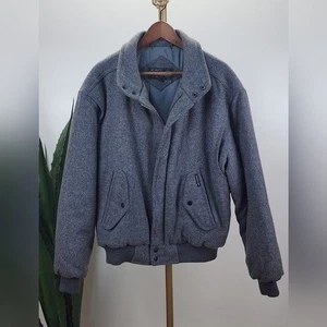 Vintage 80s/90s Mens Members Only 100% Wool Classic Bomber Jacket Grey Size 42 - Picture 1 of 16