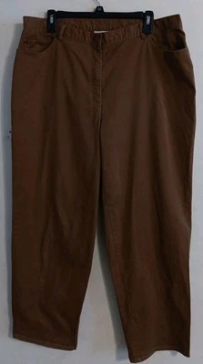 Ruby Rd Women's Brown Pants Size 18 Elastic Waist Casual Work  - Image 1 of 3