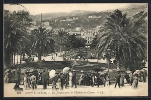 CPA Monte-Carlo, Les Jardins pris de l´Entrée du Casino 1911 - Bild 1 von 2