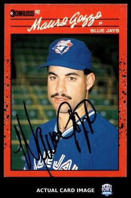 1990 Donruss #655 MAURO GOZZO Toronto Blue Jays AUTO RC EX-NM - Image 1 of 4