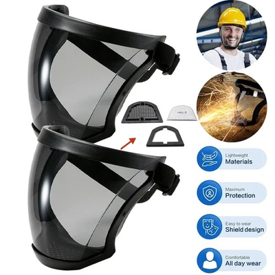 2X Máscara Transparente Cubierta de Cabeza Super Protectora de Seguridad Cara Completa Anti-Niebla Protector Foto 1 de 4