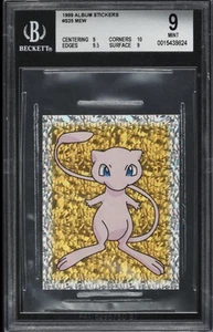 1999 Merlin Pokemon Mew Prism Sticker #S25 Bgs 9 Mint Vintage - Picture 1 of 2