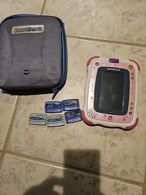 Vtech InnoTab 2 Kids Learning Touch Tablet Pink  Includes 5 Cartridges, read!! - Image 1 of 4