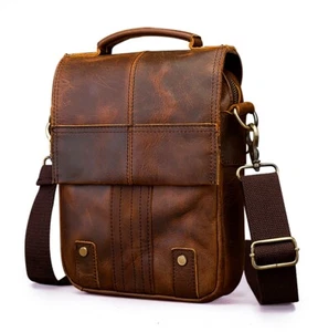 Herren Umhängetasche Echtleder Crossbody-Bag Herrenhandtasche Urban Casual Braun - Bild 1 von 10