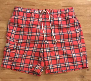 CHAPS Hombres Coral Rosa Cuadros Bañador Pantalones Cortos Talla XXL Forro de Malla - Imagen 1 de 5