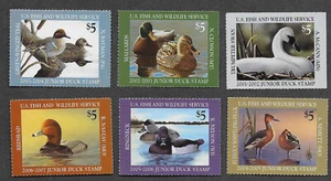 Estampillas de Estados Unidos Scott #JDS 9-14 Colección de (6) $5 Junior Duck MNH SCV $175 - Imagen 1 de 2