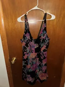 Lulus Women’s Black Floral Velvet Mini Dress Size Large Formal Prom Hoco - Picture 1 of 7