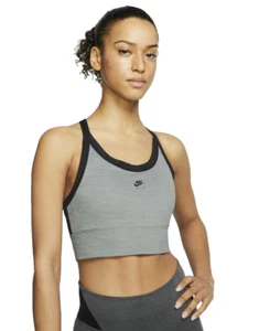 NEW! NIKE AIR Women [S] Padded Med. Support Sports/Yoga/Gym Bra-Grey CJ0700-084 - Picture 1 of 2