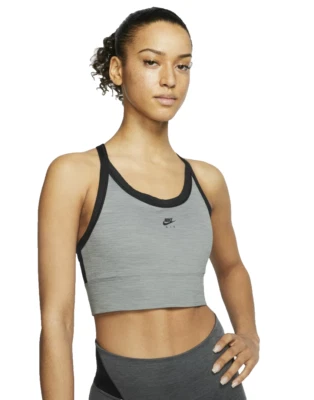 NEW! NIKE AIR Women [S] Padded Med. Support Sports/Yoga/Gym Bra-Grey CJ0700-084 - Image 1 of 2