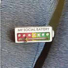 My Social Battery Mood Brooch Pin Funny Interactive Enamel Badge Pins Gift