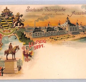 GERMANY Postcard 1897 SÄCHSISCH-THÜRINGISCHE AUSSTELLUNG Exhibition Unused YX326 - Picture 1 of 12