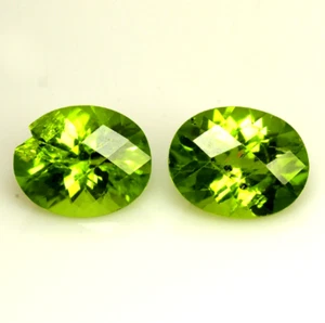 Peridot 5.18 Cts 2pcs 10X8 MM Natural Green Pakistan Peridot Gemstone - Picture 1 of 1