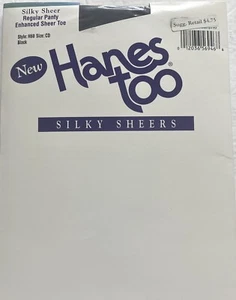 Nuevo Hanes Too Style H60 De Colección CD Negro Pantias Regulares Transparentes Sedosas 1997 - Imagen 1 de 3