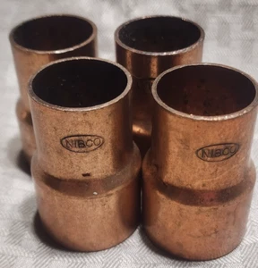 Lot Of 4 x 1-1/2 to 1-1/4" Nibco (Street) Copper Bell Reducers Sweat Solder - Picture 1 of 1