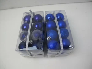 Lote de 2 DICIEMBRE HOGAR 16 CUENTAS ADORNOS IRROMPIBLES AZUL MORADO  - Imagen 1 de 5