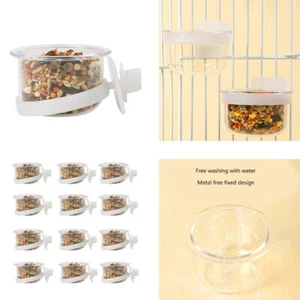 Clear Bird Feeding Cup Parrots Screw on Feeders for Cage Birds Indoor Feeders - Picture 1 of 10